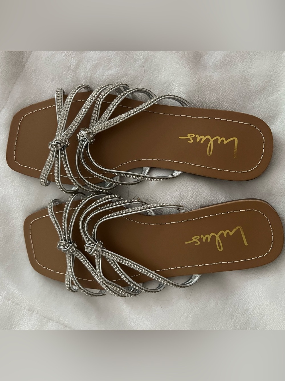 Lulu's Silver Jeweled Strappy Sandals